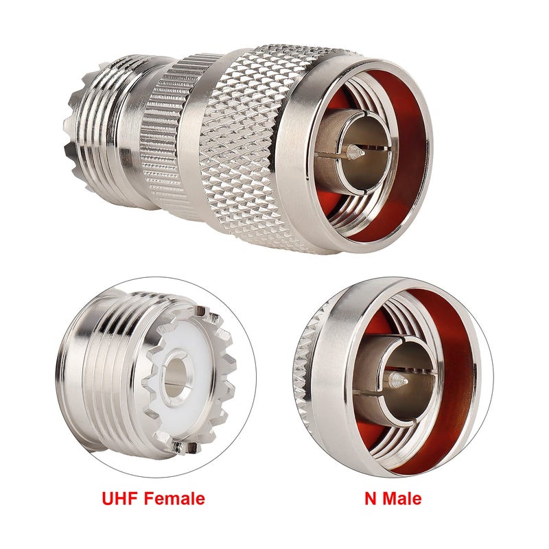 XRDS -RF N Male to UHF Female Adapter N Connector to PL-259 SO-239 Coax RF Coaxial Cable Connectors Pack of 5 (NOT for TV) - Image 3